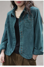 Load image into Gallery viewer, Casual White Corduroy Button Jacket
