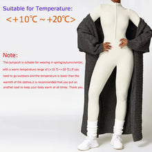 Load image into Gallery viewer, Warm Plush Sports Jumpsuits Women's Tracksuit One-Piece Fitness Suit Winter Gym Sets Long Sleeves Black Exercise Bodysuit Woman
