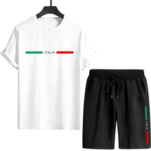 Load image into Gallery viewer, Mens Tracksuit Tee And Shorts Set Urban Casual Fashion Summer Outdoor Comfort Sportswear Home Wear Male T-shirt Outfit
