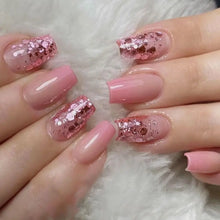 Load image into Gallery viewer, 24pcs Gradient Fake Nails French Ballerina Nail Waterproof Faux Medium Coffin false nails Fingernails Press on Nails Tips
