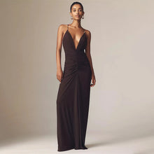 Load image into Gallery viewer, Elegant Evening Dress Pleated Straight Prom Dresses Sleeveless V-Neck Party Cocktail Gowns Wedding Guest Dress 2026 Customized
