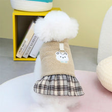 Load image into Gallery viewer, Cute Pet Dress Autumn Winter Plaid Princess Skirt Small Dog Coat Puppy Party Clothes Poodle Yorkie Apparel

