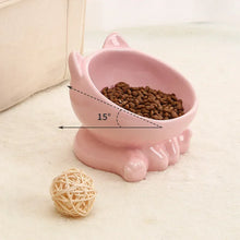 Load image into Gallery viewer, Cat Bowl Pet Accessories Ceramic Diagonal High Feet Cute Protection Cervical Spine Dog Bowl Drink Water Bowl Pet Supplies
