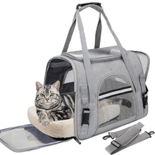 Load image into Gallery viewer, Pet Carrier Bag Airline Approved Up for Cats and Dogs Up to 20LBs, Soft Cat Carrier Dog Carrier Travel Kitten Carrier with Mat
