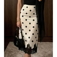 Load image into Gallery viewer, Skirts for Women Women Skirt Fashion Summer Skirts Elegant Dot Lace High Waist Package Hip Midi Skirt Women Faldas
