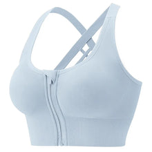 Load image into Gallery viewer, High-strength Shockproof Front-zip High Elasticity Anti-sagging Plus-size 100% Nylon High Support Seamless Sports Bra Beautiful
