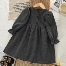 Load image into Gallery viewer, Simple Bow Long Sleeve Girls Dress
