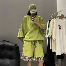 Load image into Gallery viewer, Sweatshirts Tracksuit T-shirts Shorts Suits For Men Spliced Graphic Sweatsuit Cotton Man Sets Luxury Offer Youthful Emo Kpop Xl
