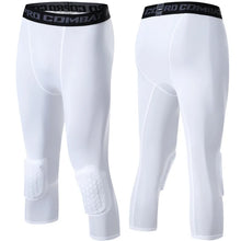 Load image into Gallery viewer, Men's Sports 3/4 Cropped Pants Padded Running Leggings Mens Joggers Elastic Compressions Sweatpant Football Basketball Trousers
