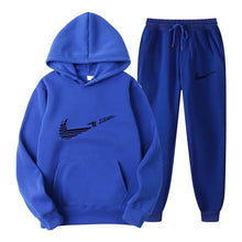 Load image into Gallery viewer, Men Tracksuit 2 Pieces Sets Hooded Sweatshirt +Drawstring Pants Male Hoodies Running Sportswear Men Women Autumn Sportwear

