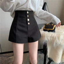 Load image into Gallery viewer, Black Shorts Women Spring Summer New Wide Leg Pants High Waist Single BreastedAApricot casual hot pants
