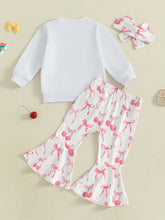 Load image into Gallery viewer, Cherry Bow Toddler Outfit Set

