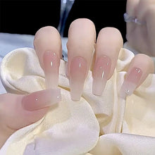 Load image into Gallery viewer, 24pcs Gradient Fake Nails French Ballerina Nail Waterproof Faux Medium Coffin false nails Fingernails Press on Nails Tips

