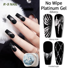 Load image into Gallery viewer, RSNAIL 5g No-Wipe Platinum Gel Nail Polish for Summer Reflective Sparkle Metallic Golden Silvery Drawing Liner Manicure Varnish
