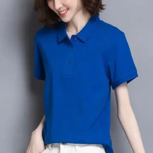 Load image into Gallery viewer, Minimal Button Polo Tee Women
