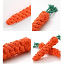 Load image into Gallery viewer, 1pc Pet Knot Toy for Dog and Cat Carrot Shape Dog Chew Toys Cotton Rope Toys for Indoor Dogs Cat Toys Dog Accessories
