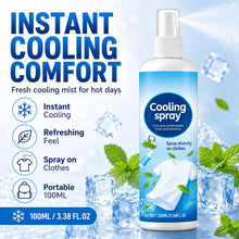 Load image into Gallery viewer, Effective Portable Cooling Spray 100ml Long Lasting Hydrating Body Mist for Summer Outdoor Sports Gym Travel Soothing Skin Face
