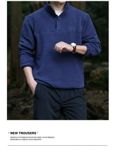 Load image into Gallery viewer, 2025 Men Sweatshirt Turtleneck Half Button Pullover Male Polar Fleece Casual Basic Elegant Work Wear Winter Autumn Warm Jacket
