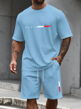 Load image into Gallery viewer, Men's Tracksuit 2 Piece O-neck Short Sleeve Shirt Shorts Set Men's Running Suit Plus Size T Shirts Man Clothing Summer T-shirt
