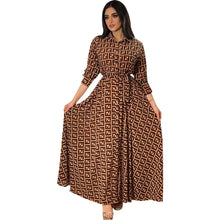 Load image into Gallery viewer, Women's Fashion  New Sexy Elegant Dress Temperament Digital Printing Long Shirt Dress Ladies Elegant Commuter Casual Dress
