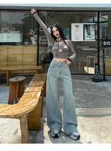Load image into Gallery viewer, High Waisted Wide Leg Jeans Women Cotton Retro Denim Y2k Loose Fashion Design Sense Pant Streetwear Baggy Straight Trouser Woman
