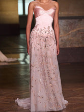 Load image into Gallery viewer, Pink Beaded Sweetheart Evening Gown
