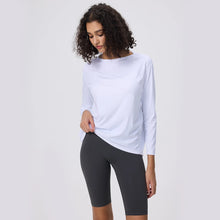 Load image into Gallery viewer, Yoga Long Sleeve Workout Top Running Clothes Physical Shirts &amp; Blouses Top Fitness Loose T-shirt Clothing Sportswear Woman Gym
