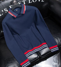 Load image into Gallery viewer, Waffle Stripe Long Sleeve Polo
