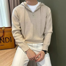 Load image into Gallery viewer, Hooded New Internet Celebrity Men's Sweater Versatile Popular Autumn Winter Solid Color Zipper Bottoming Trendy Hoodies Casual
