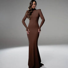 Load image into Gallery viewer, Backless Turtleneck Slim Maxi Dress
