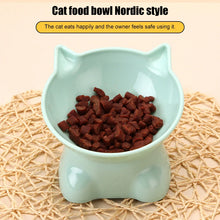 Load image into Gallery viewer, Pet Bowl Large Capacity Cats Bowls Oblique Mouth Cute Cartoon Cat Shape Cat Dog Food Dispenser Pet Feeder Pets Supplies
