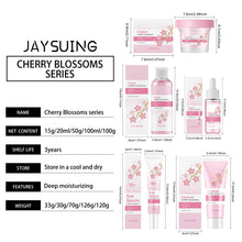Load image into Gallery viewer, Sakura Skincare Set Moisturizer Face Cream Serum Toner Facial Cleanser Eye Cream Anti-Wrinkle Brighten Face Care Kit for Women
