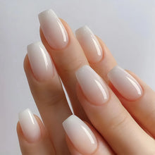 Load image into Gallery viewer, 24pcs Gradient Fake Nails French Ballerina Nail Waterproof Faux Medium Coffin false nails Fingernails Press on Nails Tips

