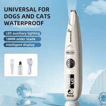 Load image into Gallery viewer, Pet Dog Electric Groomer Trimmer with LED Light Waterproof Pet Foot Hair Trimmer Low Noise Cat Dog Face Foot Ear Hip Paw Shaver
