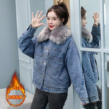 Load image into Gallery viewer, Coats Jean Jackets Women 2025 Winter Denim Jacket Designer Very Warm Latest Fashion High Quality Woman Coat Overcoat Cowgirl
