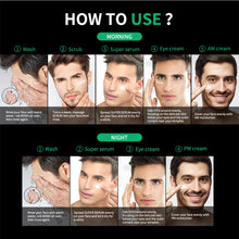 Load image into Gallery viewer, Skin Care Set for Men Essential Routine Daily Face Wash Facial Scrub Moisturizer SPF Night Cream Hydrated Skin Gifts For Men Ski
