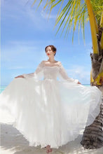Load image into Gallery viewer, Dresses for Women Summer New Chiffon off-Shoulder Dress White Dress Vestido De Mujer
