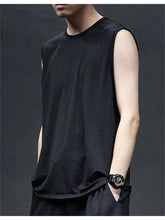 Load image into Gallery viewer, Summer Men's New Solid Color Washed Tank Tops Muscle Loose Gym Sleeveless Workout T Shirts Running Beach Loose Cutoff Tees
