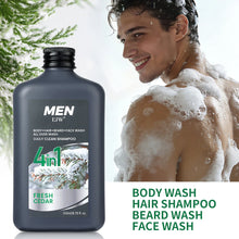 Load image into Gallery viewer, Men 4-in-1 Body, Hair, Beard and Face Wash - Hydrates Skin, Beard and Hair All Day, Strengthen Hair and Beard, Gift for He..
