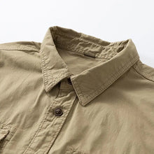 Load image into Gallery viewer, Workwear shirt for men summer loose and casual short-sleeved men American retro lapel coat trendy brand outdoor wear
