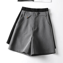 Load image into Gallery viewer, Suit Shorts Women's Summer New High-waist Slim Mid-pants A-line Wide-leg Pants
