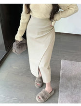 Load image into Gallery viewer, Classic Front Split Leather Skirt
