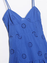 Load image into Gallery viewer, Women Fashion With Ruffled Cutwork Embroidery Mini Dress Vintage Backless Elastic Thin Straps Female Dresses Vestidos
