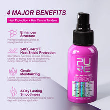 Load image into Gallery viewer, PURC Heat Protectant Spray Coconut Oil Frizz Control &amp; Shine for All Hair Types Thermal Protection up to 470°F Hair Care
