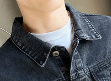 Load image into Gallery viewer, Black Y2K Denim Jacket
