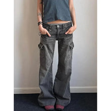 Load image into Gallery viewer, Women's Jeans Emo Grunge 2000s Street Retro High WaistVintage Eclectic Casual Trashy Pants Y2K Full Length Denim Trouser
