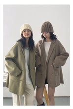 Load image into Gallery viewer, CHIC VEN Women's Woolen Coats Loose Casual Double Breasted Retro Double-sided Jacket Office Lady Outerwear Autumn Winter 2026
