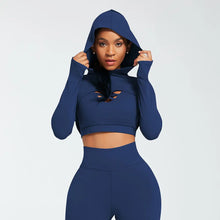 Load image into Gallery viewer, Ensemble Female 3 Pieces Yoga Set Gym Workout Clothes for Women Sport Long Sleeve Hoodie Sweater Active Wear Sport Set Tracksuit

