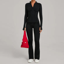 Load image into Gallery viewer, New Gym Yoga Outfit for Women Zipper Long Sleeve Fitness Suit Daily Casual Running Fitness Sportswear Two-Piece Sets Coat+Pants
