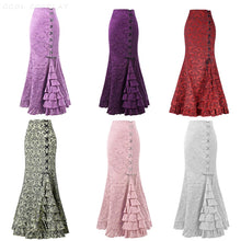 Load image into Gallery viewer, Long Skirts Women Punk Fish Tail Skirt Vintage Gothic New High Waisted Temperament Goth Skirt Festival Party Wear Woman Clothes
